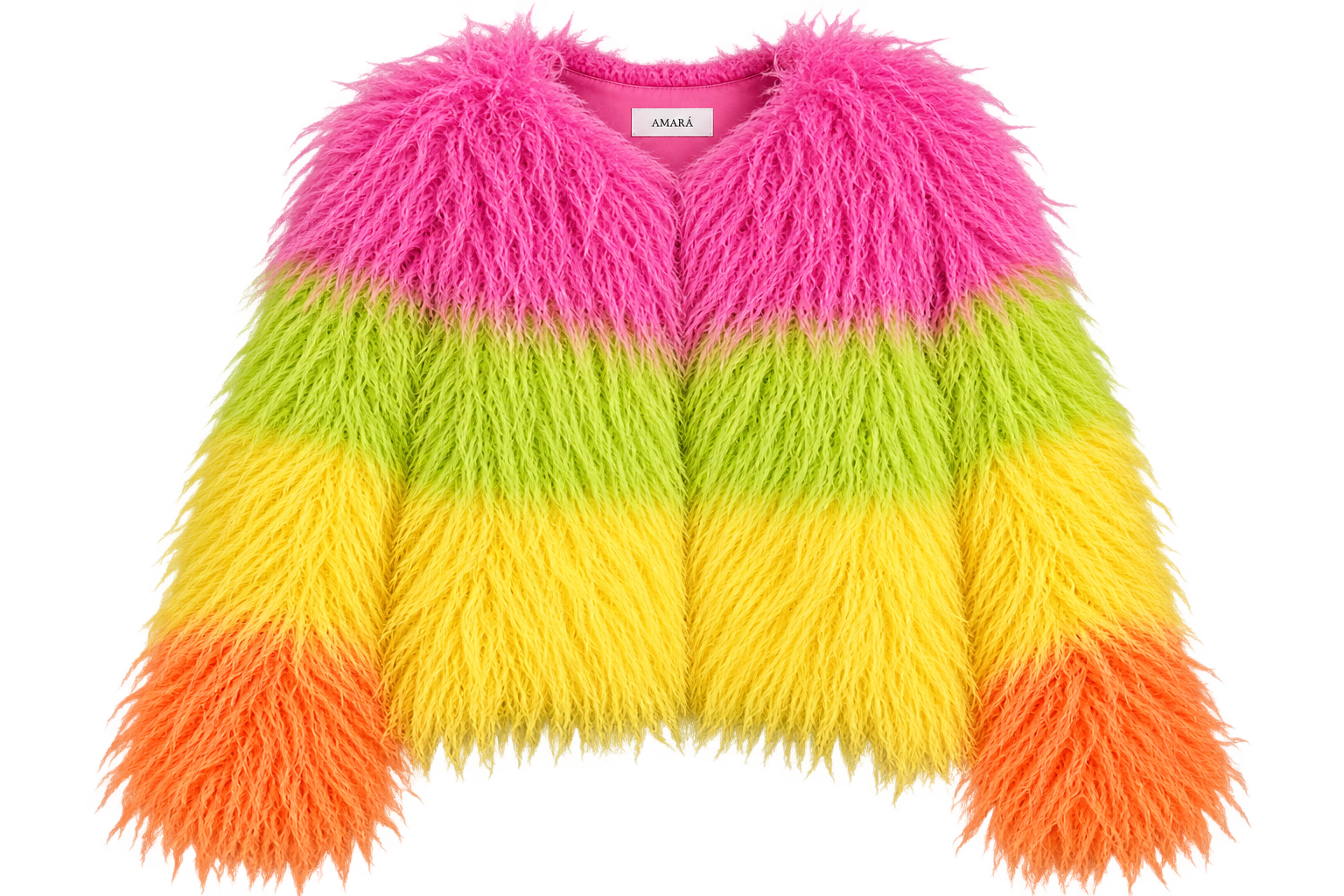 Colorful fuzzy statement jacket
